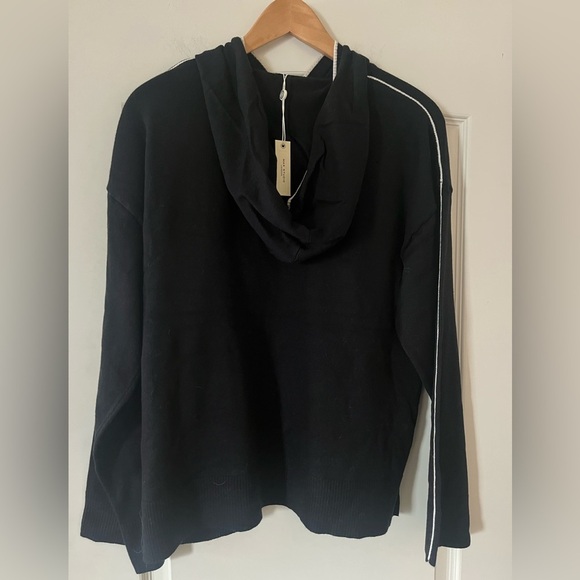 New! Max Studio Black Fine Gauge Hoodie Women’s size Large - Picture 7 of 15